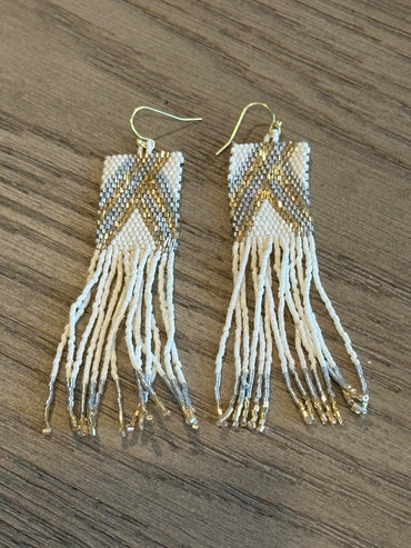 Rectangle Shimmer Seed Earrigns