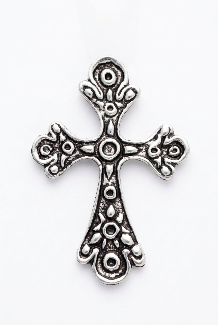 Silver Cross Hat Clip
