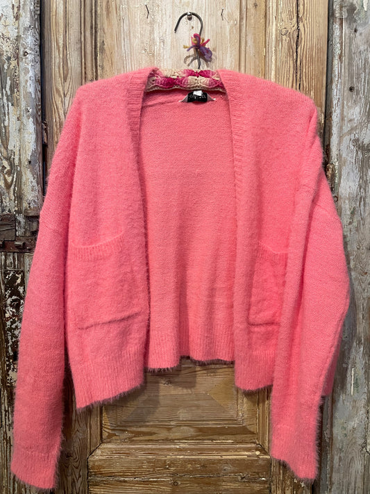 Fuzzy Pink Cardi