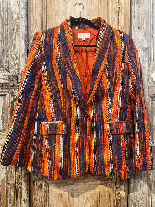 Retro Textured Blazer-9979