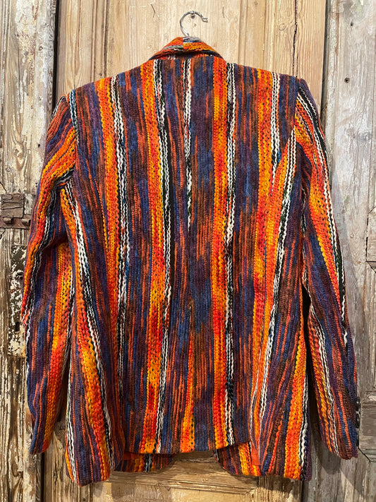 Retro Textured Blazer-9979