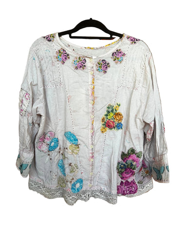 Gilded Bloom Top-Flutter