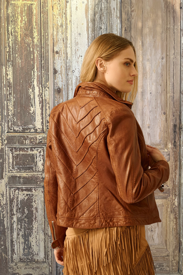 Chevron Leather Jacket