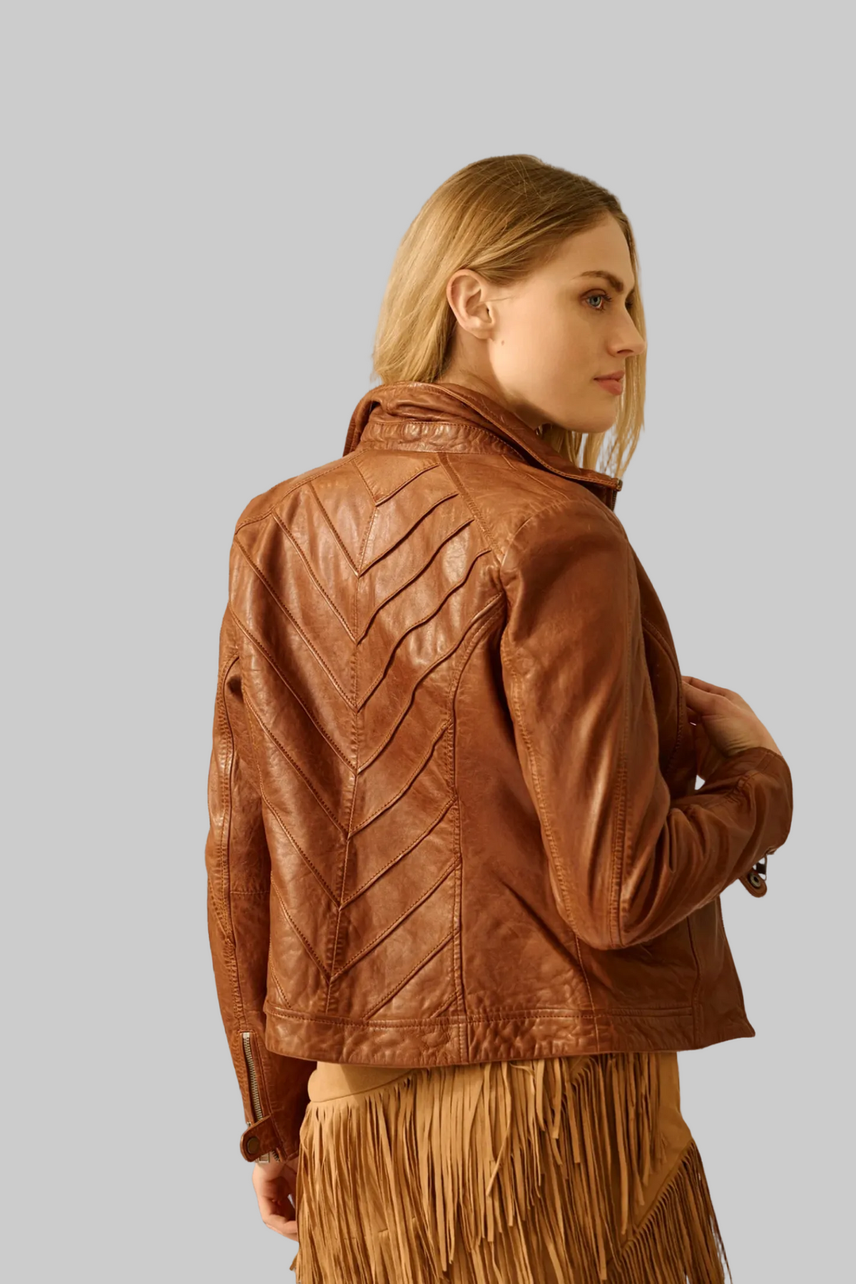 Chevron Leather Jacket