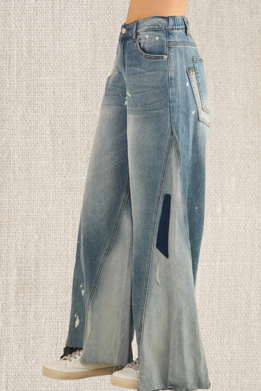 Bleached Wide Leg Jeans