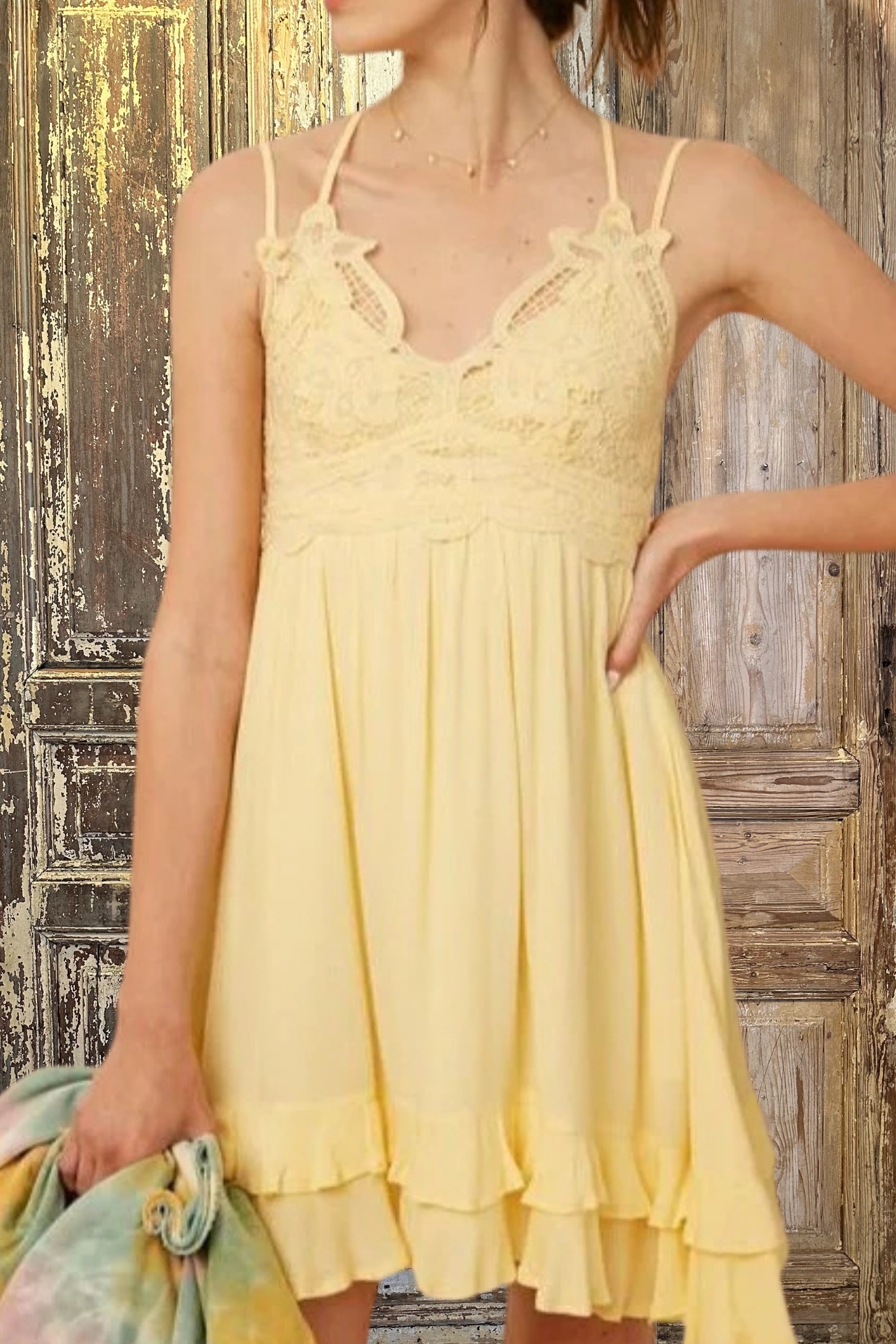 chinese dress ladies A Line V Neck Layered Yellow Lace Short Prom Dresses, Yellow Lace Home –  jbydress