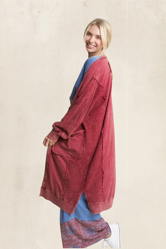 French Terry Maxi Cardi