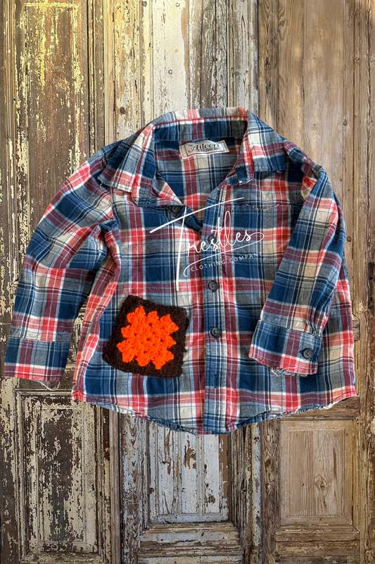 Plaid w/ Crochet Square