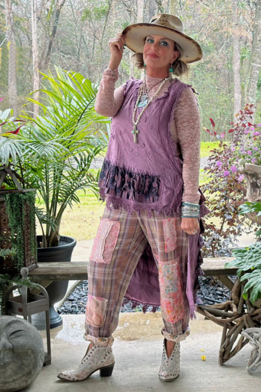 Ruffle Up High-Lo Top Plum