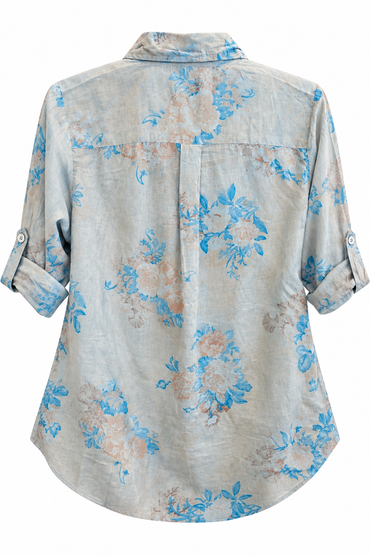 Embroidered Button Cover Blouse