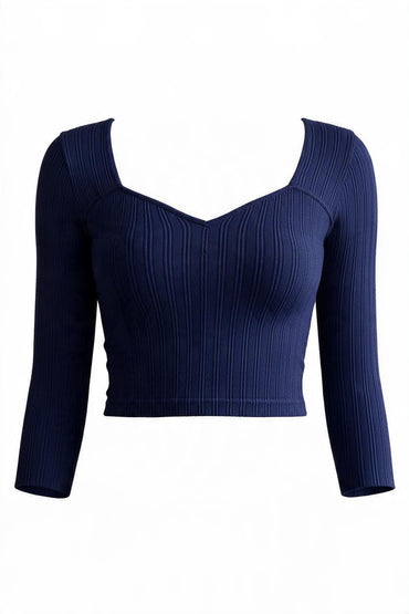 3/4 Sleeve Crop Top-9893