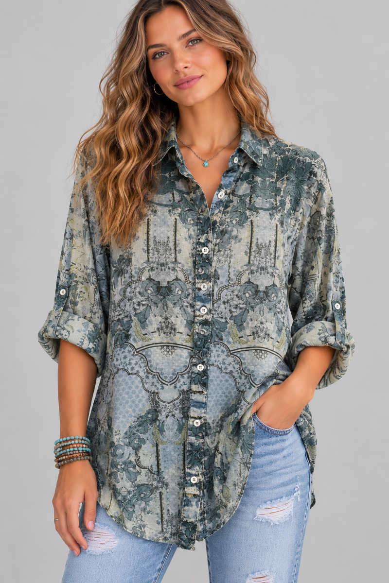 Embroidered Collared Blouse