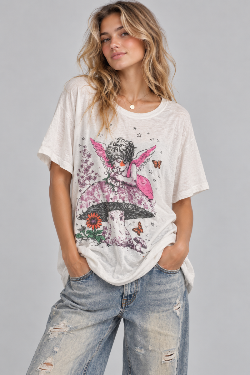 Worn and Weathered Tee - Fairy