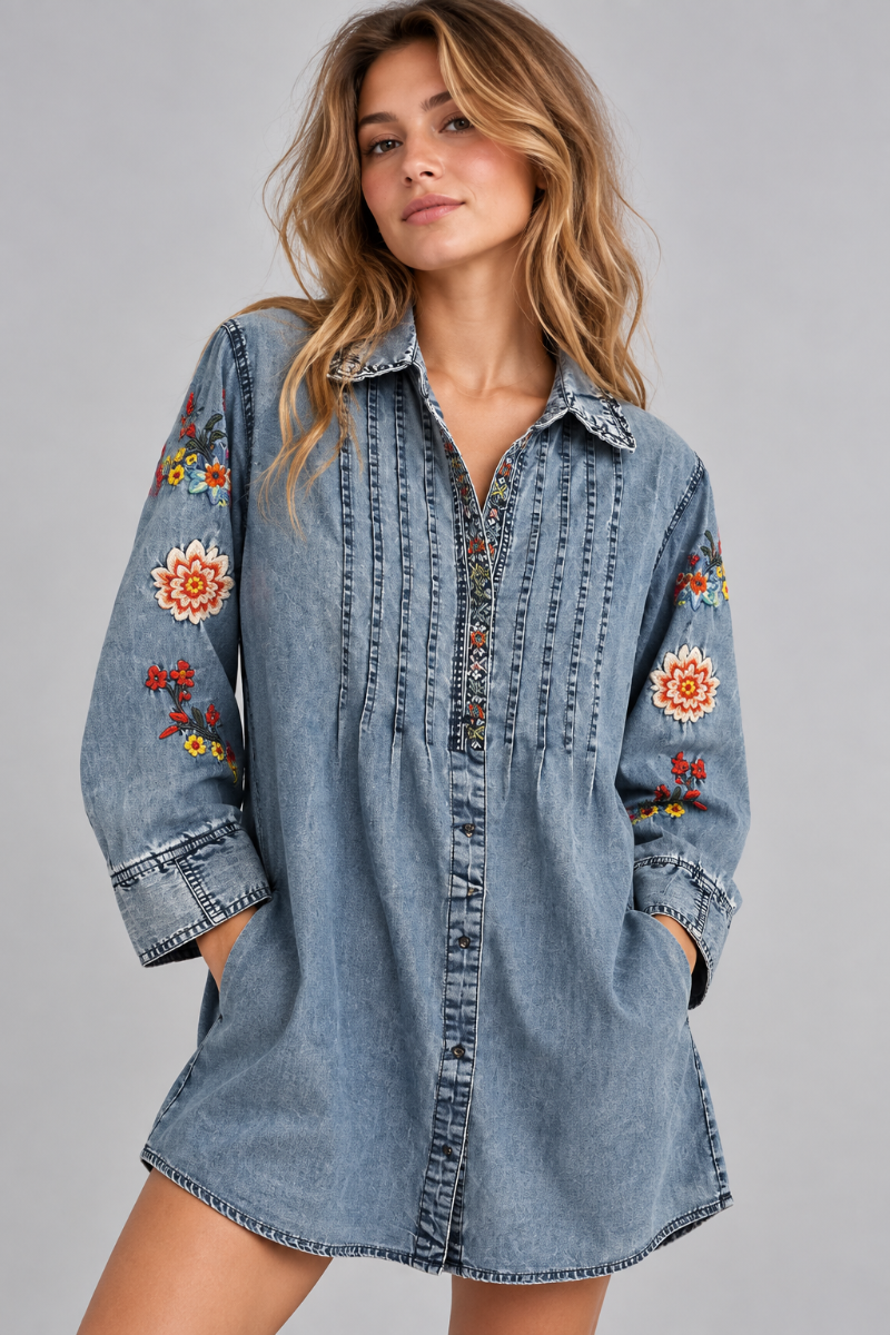 Desert Rose Pin Tuck Dress