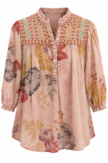 1/4 Front Floral Blouse