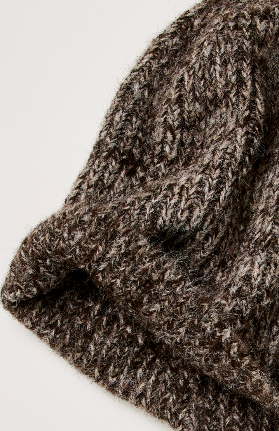 Trestles Clothing Company Frostline Beanie in a cozy brown and grey wool-blend knit with a cuffed bottom design.