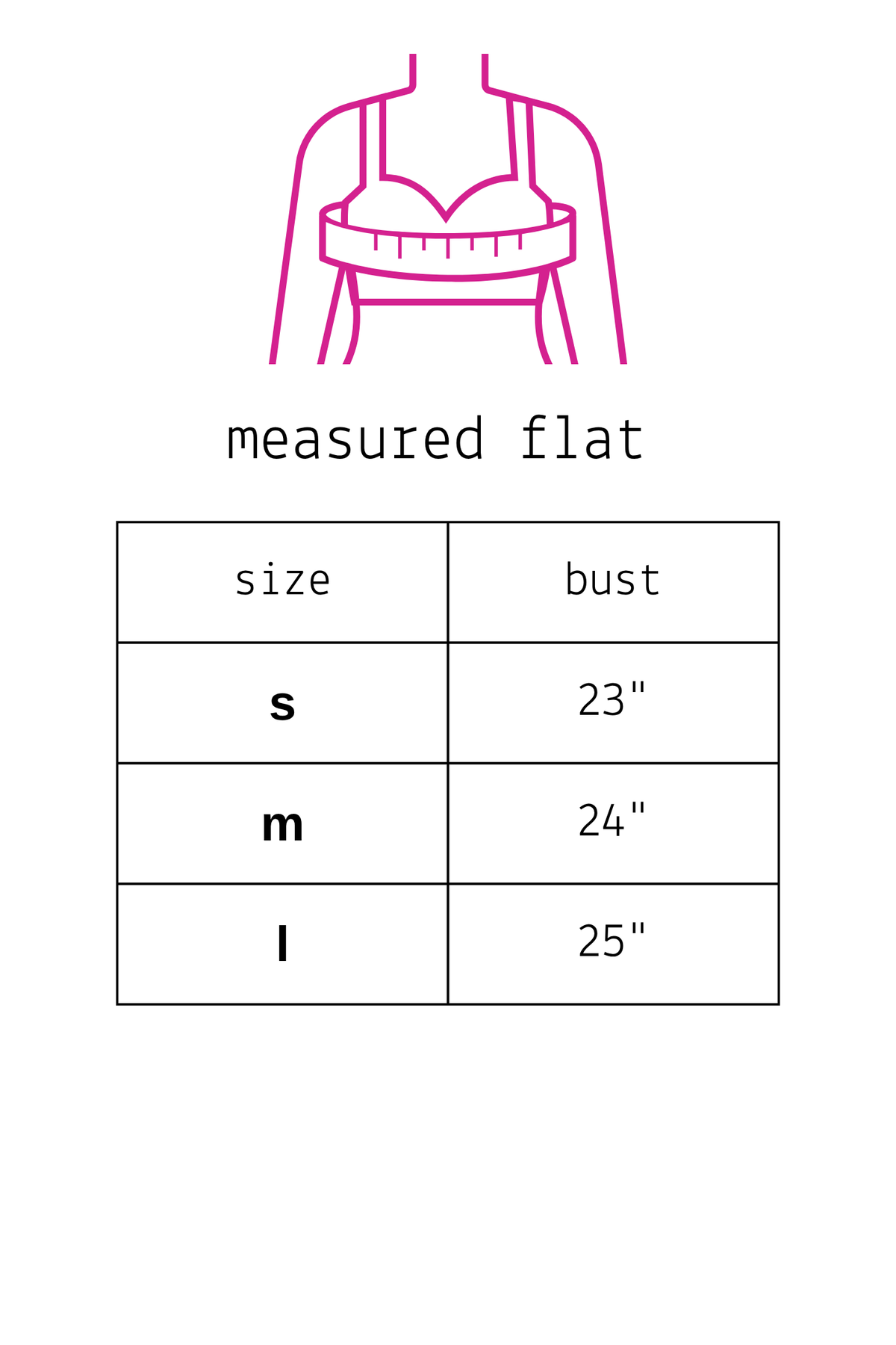 Trestles Clothing Company size chart showing bust measurements for small, medium, and large oversized graphic tees.