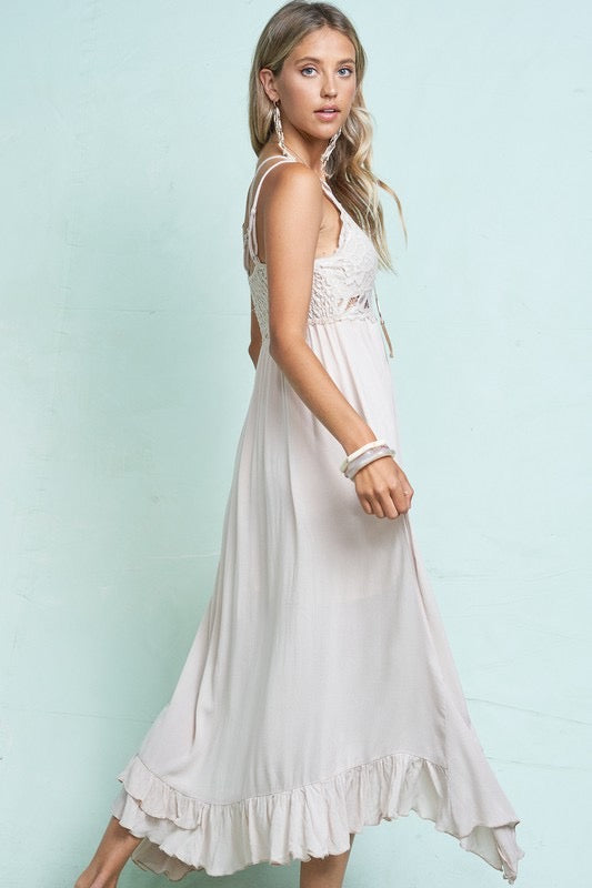 Sand Melina Lace Dress-Mid