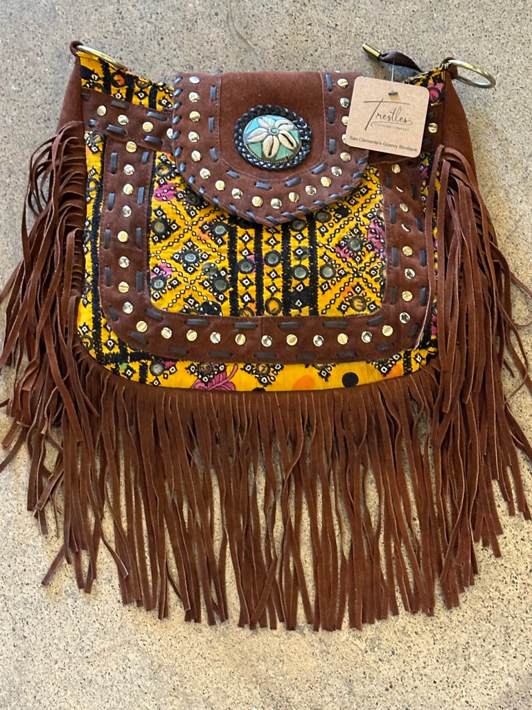 Fringed Boho Leather Bag