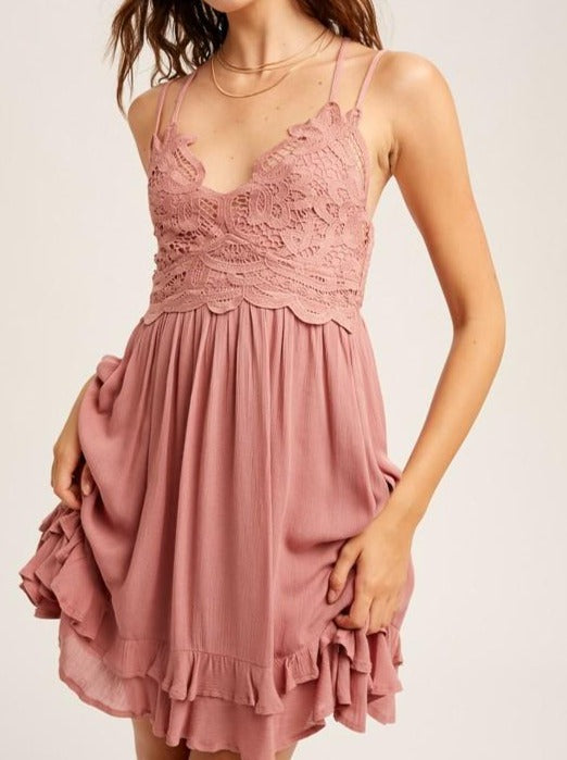 Rose Melina Lace Dress-Short