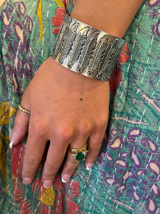 Feather Silver Cuff
