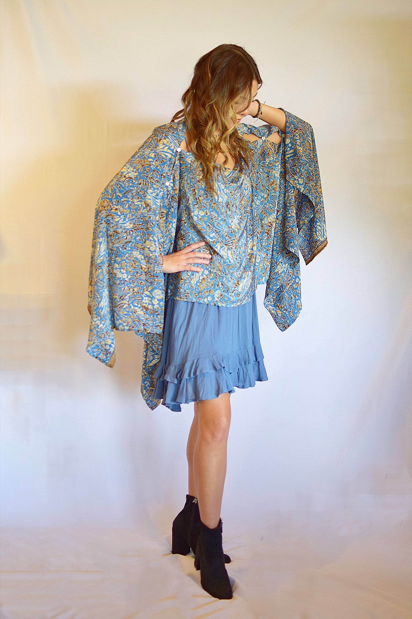 Indigo Melina Lace Dress-Short