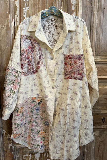 Long Peace & Lace Top
