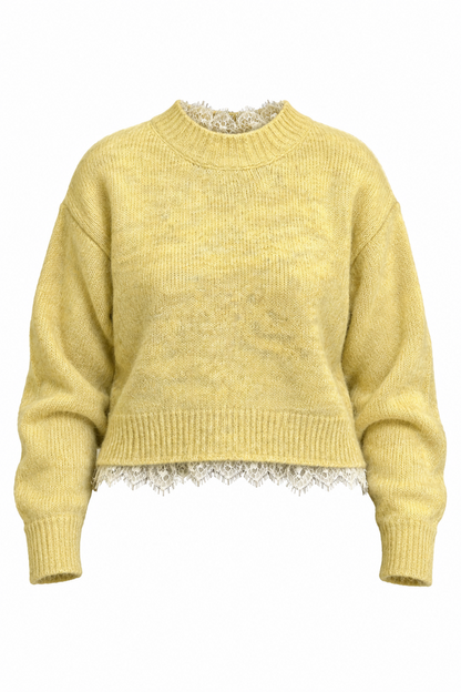 Yellow Lace Neck