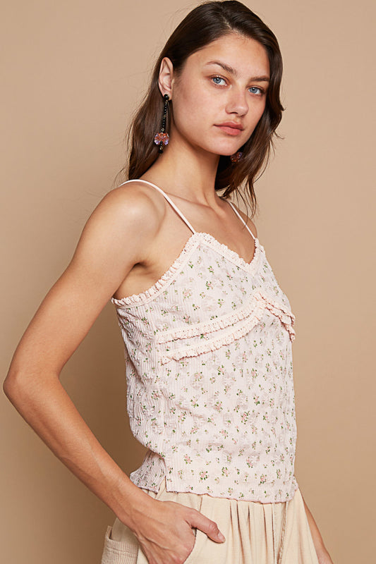 Double Ruffle Floral Tank