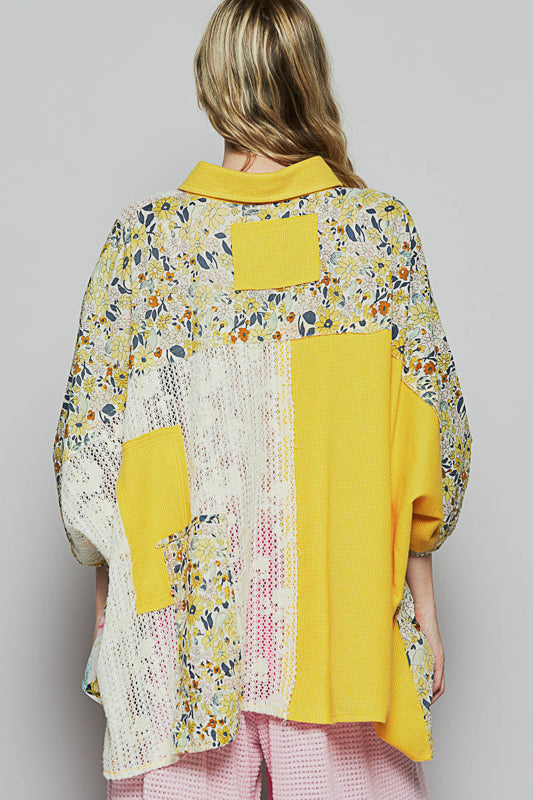 Bright Floral & Lace Blouse