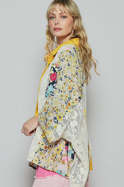 Bright Floral & Lace Blouse