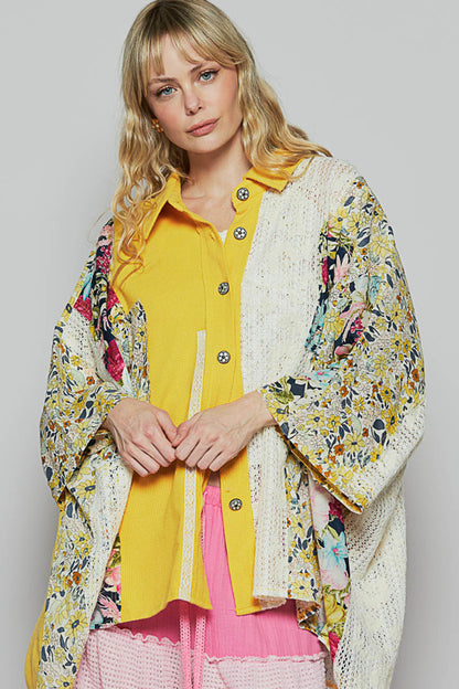 Bright Floral & Lace Blouse