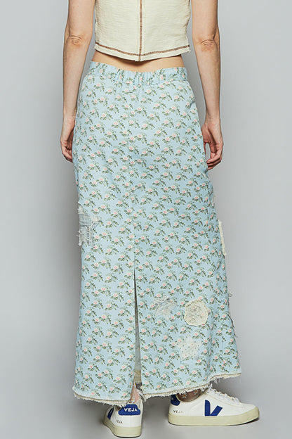 Floral Patched Skirt