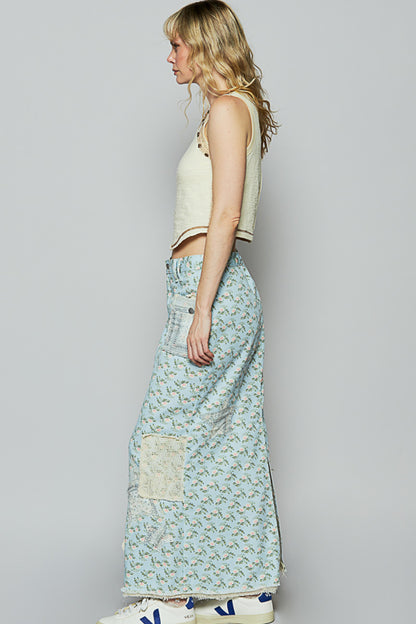 Floral Patched Skirt