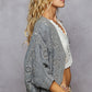 Grey Embroidery Cardigan