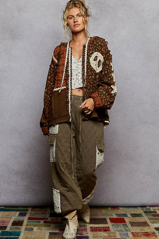 Floral Peace Back Hoodie