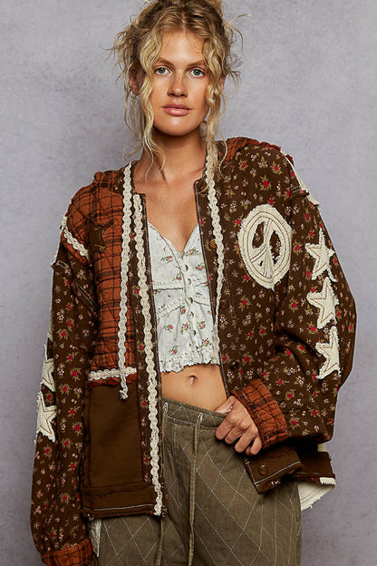 Floral Peace Back Hoodie