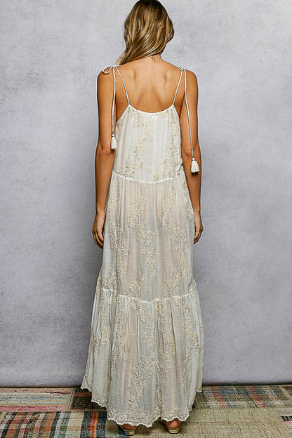 Embroidered Tassle Dress