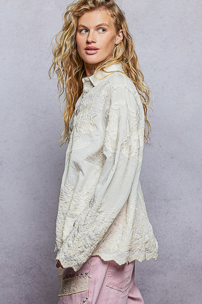 Embroidery Scalloped Top