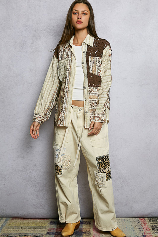 Retro Eyelit Contrast Shirt