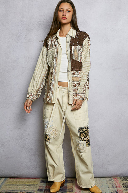 Retro Eyelit Contrast Shirt
