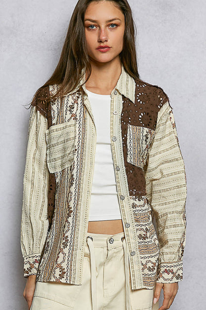 Retro Eyelit Contrast Shirt