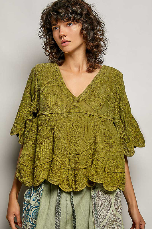Scallopped Edge Crochet Top