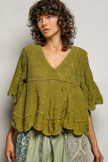 Scallopped Edge Crochet Top