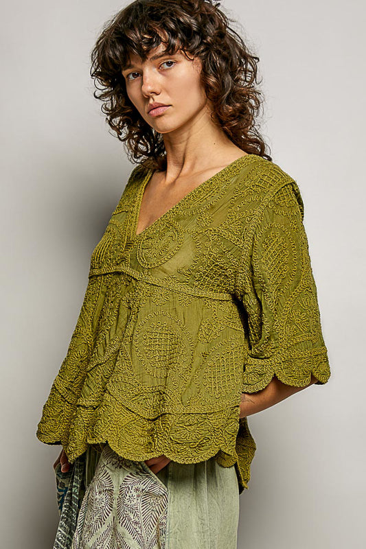 Scallopped Edge Crochet Top