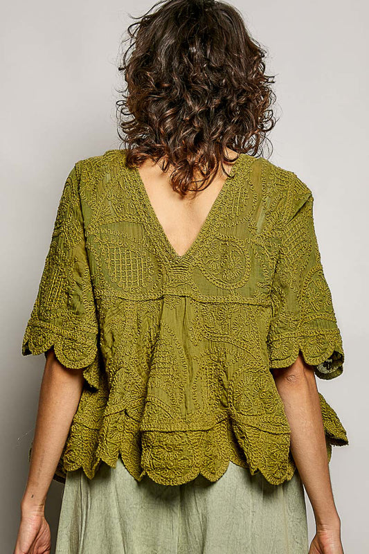 Scallopped Edge Crochet Top