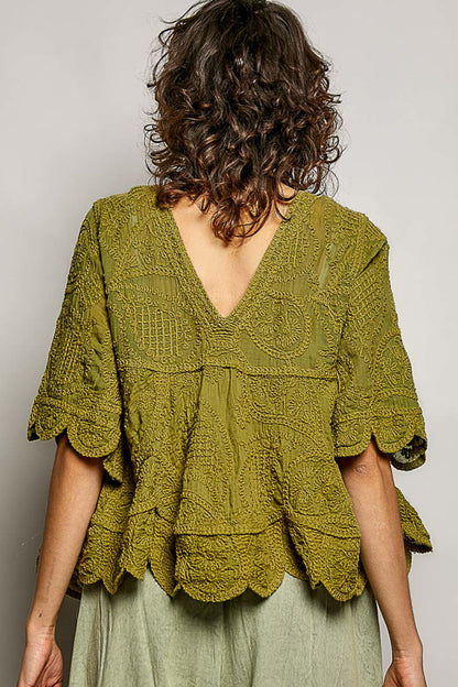 Scallopped Edge Crochet Top