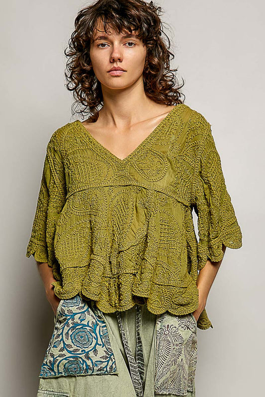 Scallopped Edge Crochet Top