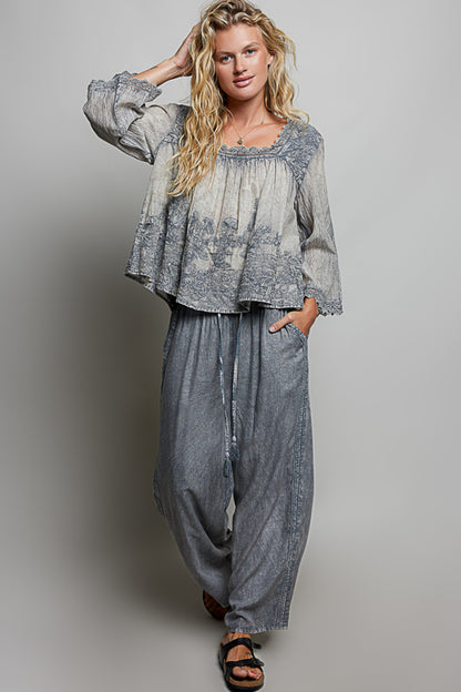 Hankerchief Embroidery Top