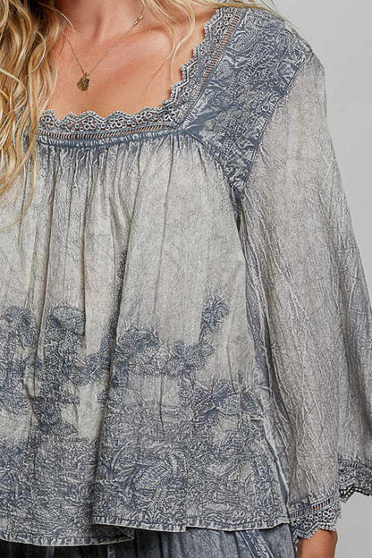 Hankerchief Embroidery Top
